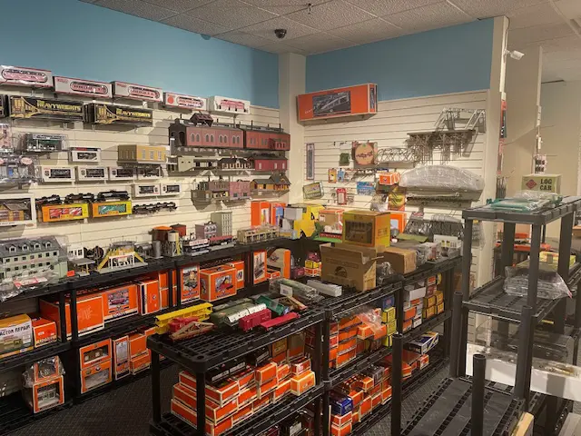 A room filled with lots of shelves and boxes.